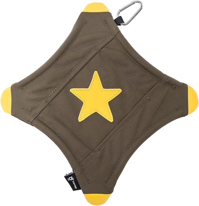 TSPRO Tactical Star-Shaped Dog Flying Disc, Anti-Rip Nylon Toy for Aggressive Chewers & Medium-Large Dogs, Water Floating Lightweight for Beach/Camping/Park/Backyard Training (9", Green)