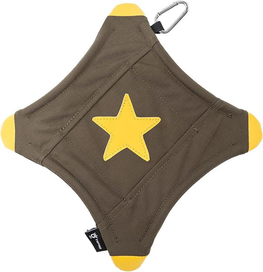 TSPRO Tactical Star-Shaped Dog Flying Disc, Anti-Rip Nylon Toy for Aggressive Chewers & Medium-Large Dogs, Water Floating Lightweight for Beach/Camping/Park/Backyard Training (9", Green)