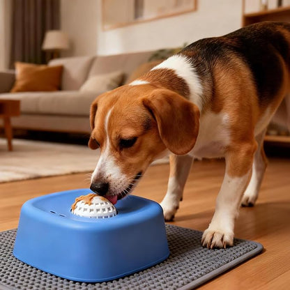 Slow Feeder Dog Bowls for Liquid with Rolling Ball, Interactive Lick Bowl Licking Slow Feeder for Wet Food, Water & Treats Lick Toy for Dogs Cats Large Medium Small