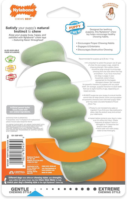 Nylabone Sensory Material Soothing Puppy Chew Toy Stick, Toys for Teething Puppies, Peanut Butter Flavor, Small - Up to 25 lbs, 1 Count
