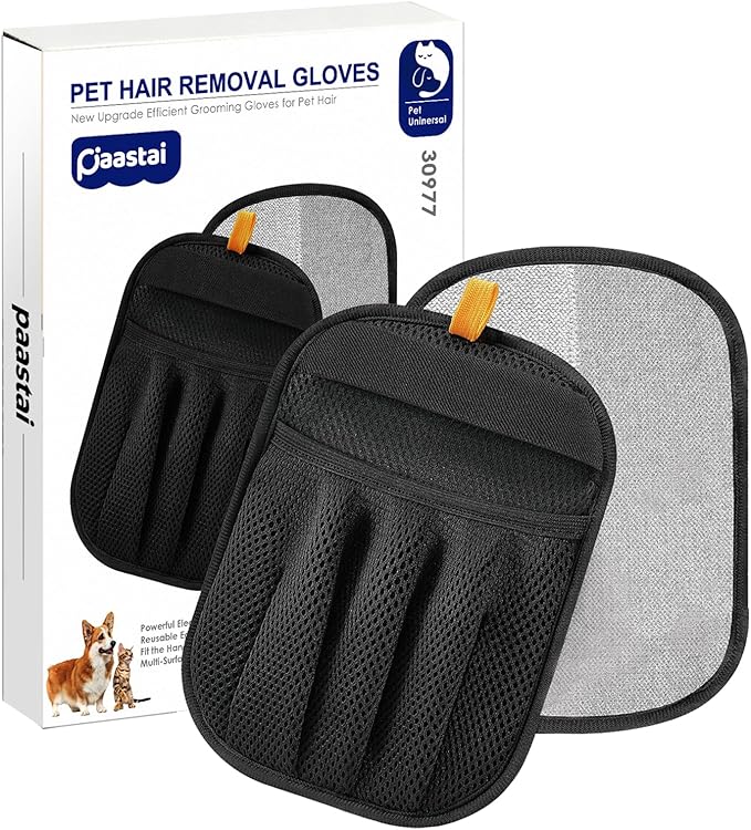 Pet Hair Removal Glove, Upgraded Five-Finger Electrostatic Magic Brush Pet Hair Remover, Reusable Cat & Dog Hair Remover for Couch, Furniture (1PCS)
