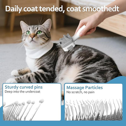 Pet Steam Brush for Dogs & Cats, 3-in-1 Steam Grooming Brush for Shedding & Hair Removal - Self Cleaning Spray Comb with Mist for Long Haired Pets - Includes Pet Essence