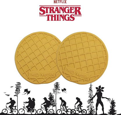 design LAB, Inc. Stranger Things Official Merchandise | Chew Toys for Dogs | 2-Pack Rubber Toy Waffles | Collectible Dog Toy Squeaks for Interactive Play