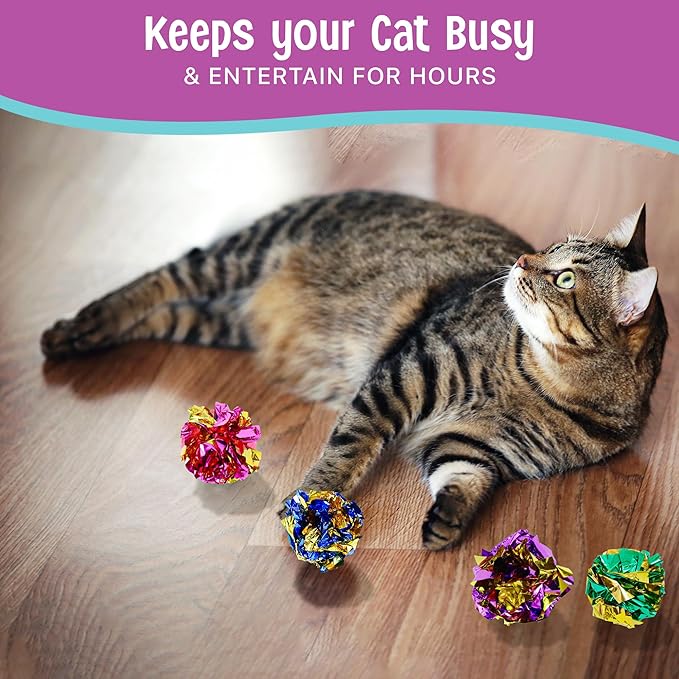 SPOT Ethical 1-1/2-Inch Mylar All Breed Sizes Balls Cat Toys, 4-Pack for All Breed Sizes