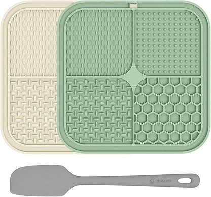 2 Pack Lick Mat for Dogs,Cats,Upgraded 8.5×8.5 inches Licking Mats with Suction Cups,Slow Feeder Licking Pad for Anxiety Relief and Boredom Reducer,Suitable for Dog Training Set 6