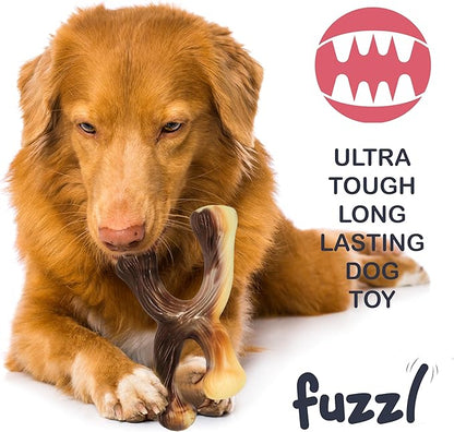 Ultra Tough Nylon Dog Chew Toy - Crossbone and Bone Beef Flavour for Extreme Chewers - Long Lasting Bone for Aggressive Chewers - Strong Puppy Toys