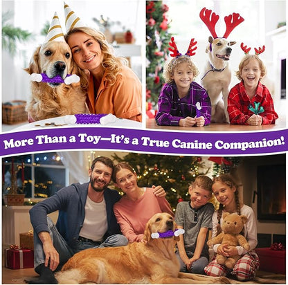 2-Pack Dog Toys for Aggressive Chewers, Indestructible 8" Tough Nylon Bone, Teething & Boredom Relief Chew for Large Dogs, Bacon Flavor