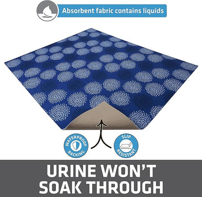 Drymate Cat Litter Box Mat, Litter Trapping Mat, Waterproof, Urine-Proof, Absorbent, Machine Washable, Soft on Paws, Contains Mess, Protects Floors, Kitten Supplies, Dark Blue, 29x36 XL