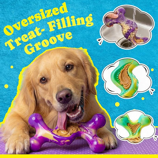 Dog Toys for Aggressive Chewers: Larger Size, Weighing 400g, 2 Pack Tough Dog Toy for Medium & Large Dogs Weighing 30-110 lbs, Indestructible Dog Chew Toys
