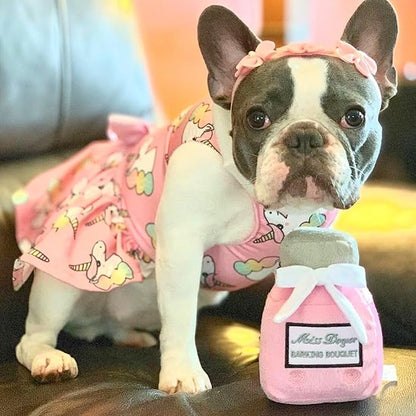 Haute Diggity Dog Miss Dogior Perfume, Plush Designer Dog Toys with Interactive Squeaker, Stimulating Pet Enrichment, Machine-Washable & Safe Materials for All Breeds, One Size
