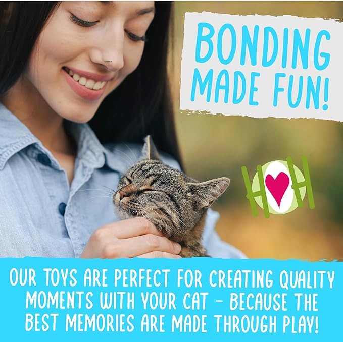 HuggleKats Cat Toys - Kitten Toys for Bored Indoor Cats, Perfect for Moving, Exercise, Biting & Chewing - Bindies (2 Pack)