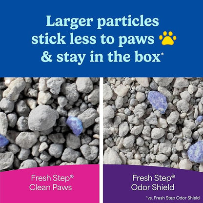 Fresh Step Advanced Clean Paws Multi Cat Clumping Cat Litter with Febreze Freshness, Low Dust, Odor Control with Ammonia Block Tech, Compatible in Automatic Litter Boxes, 37 lbs. (2 x 18.5 lb.)
