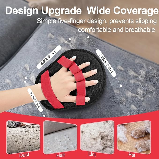 Newly Upgraded Pet Hair Removal Glove for Cats & Dogs,Reusable Electrostatic Pet Hair Gloves,Pet Hair Remover Tool for Clothing, Couch, Carpet, Car Seat (Blue)