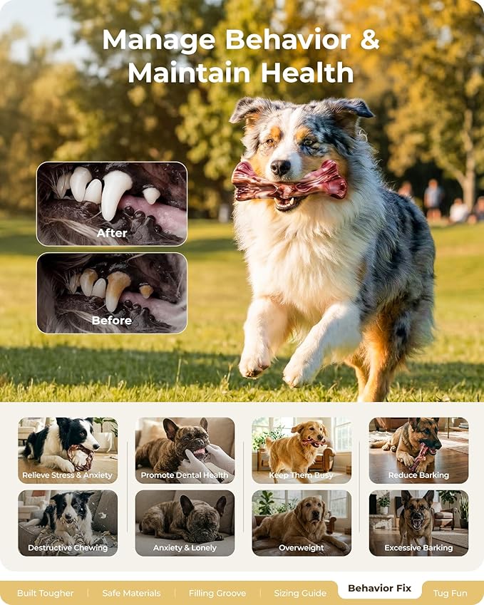 Dog Toys for Aggressive Chewers: 3 Pack Dog Chew Toys, Indestructible Dog Toy for Medium Large Dogs, Tough Dog Toys to Keep Them Busy, Chew Toys for Dogs, Bacon Flavor