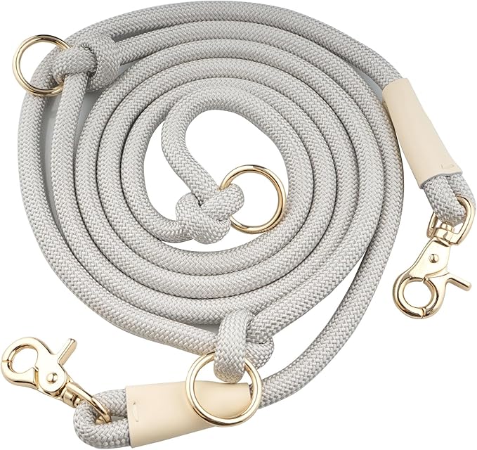 8.5ft Multifunctional Hands Free Nylon Rope Waist Dog Leash, Adjustable Shoulder Crossbody Walking Lead
