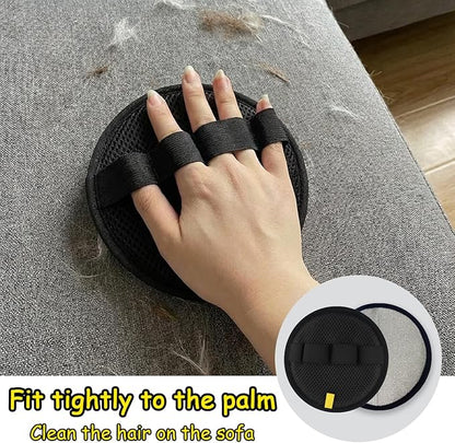 4Pack Pet Hair Removal Glove for Cats and Dogs, Four-Finger Circular Design with Soft Lining and Hanging Loop, Reusable Pet Grooming Gloves for Clothing, Carpet, Car Seats (Black)
