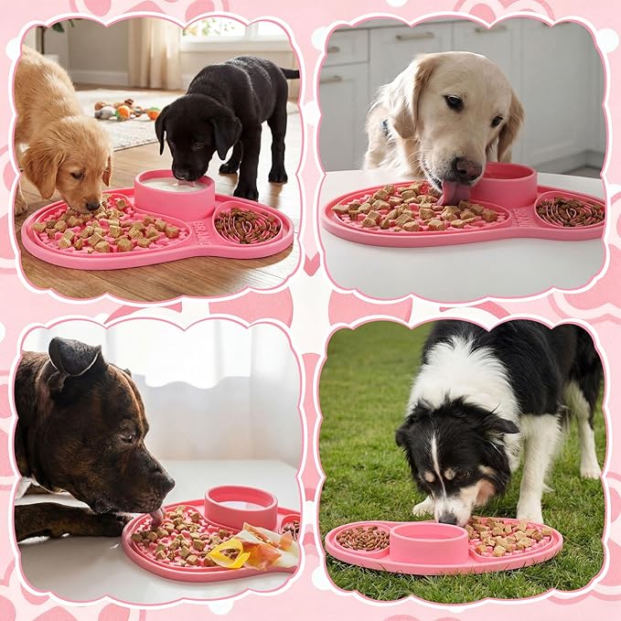 Ceenna Lick Mat for Dogs and Cats Silicone Snuffle Mat Slow Feeder Lick Pat Easy Clean Pet Slow Feeder Anxiety Relief Dog Slowing Feeders Licks Pat Feeding Mats for Pet Training Mats (Classic)