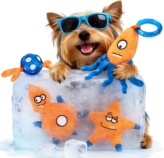 4 Pack Frozen Puppy Toys to Keep Them Busy to Relieve Teething Pain,Chew Toys for Puppies 0-6 Months Relieve Teething Itch, Puppy Teething Rings to Release Excess Energy
