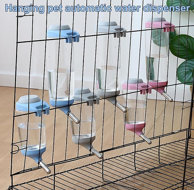 Dog Crate Water Bottle - 12 oz No Drip Kennel Pet Water Dispenser, Easy-to-Use Cage Water Bottle for Dogs, Cats, Small Animals, 350ML, Blue