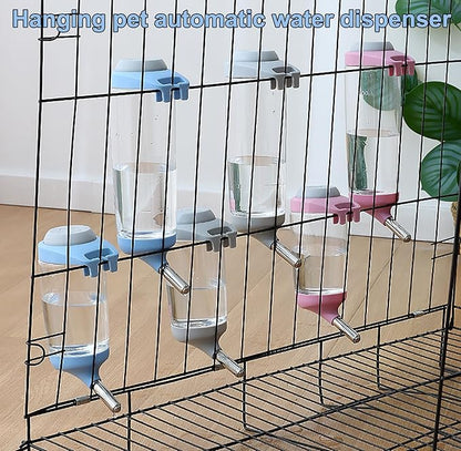 Dog Crate Water Bottle - 12 oz No Drip Kennel Pet Water Dispenser, Easy-to-Use Cage Water Bottle for Dogs, Cats, Small Animals, 350ML, Blue