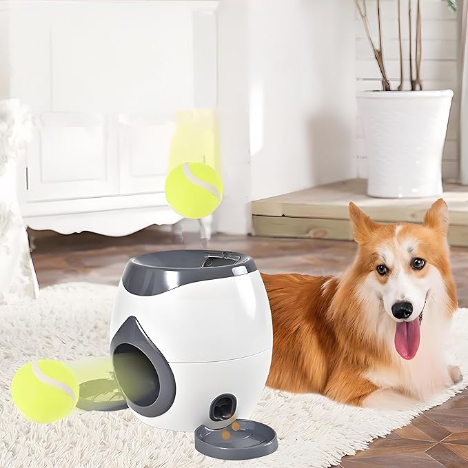 Latest Automatic Dog Ball Launcher Tennis Ball Reward Machine for Small Medium Large Dogs Indoor Outdoor Training Automatic Feede for Interactive Dog Training, pet Play and Feeding Machine