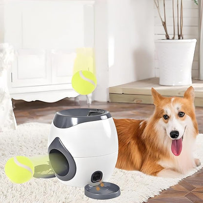 Latest Automatic Dog Ball Launcher Tennis Ball Reward Machine for Small Medium Large Dogs Indoor Outdoor Training Automatic Feede for Interactive Dog Training, pet Play and Feeding Machine