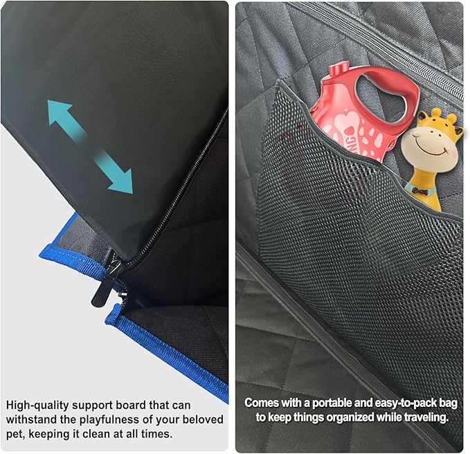 Back Seat Extender for Dogs (Black Blue M)