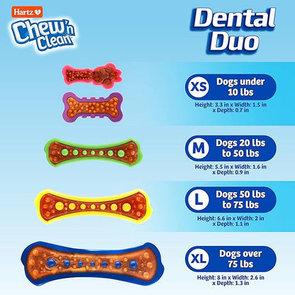 Hartz Chew 'n Clean Dental Duo Bacon Flavored Dental Dog Treat & Chew, Extra Large