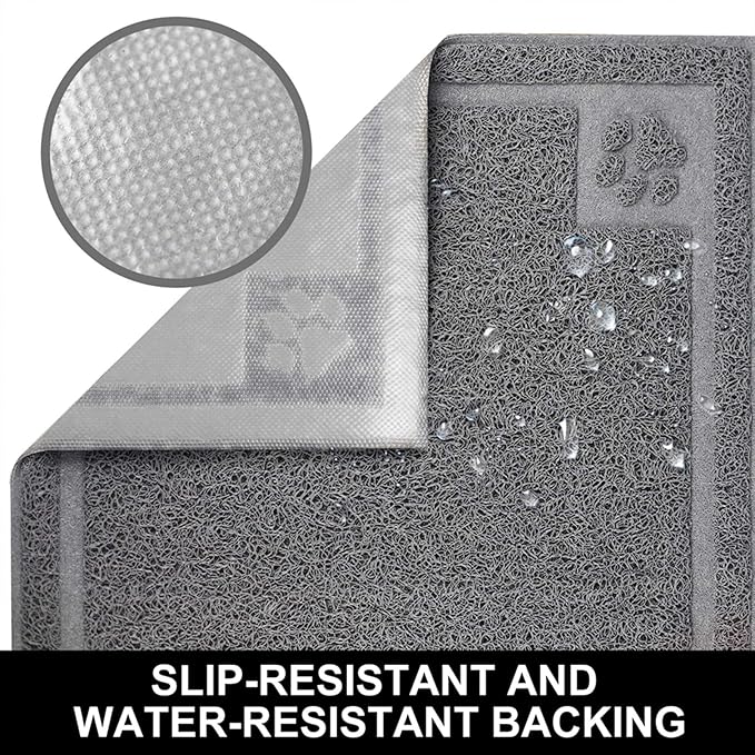 Pet Feeding Mat for Small Dogs and Cats 24" x 16" Flexible and Waterproof Dog Bowl Mat for Food and Water, Easy to Clean Dog Food Mat with Non Slip Backing