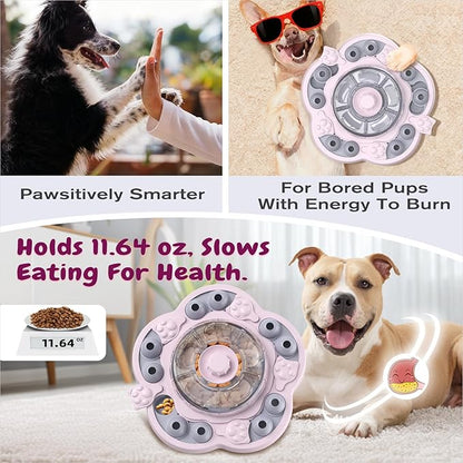 KADTC 3 Levels of Step-by-Step Challenge,Large Size,Dog Puzzle Feeder Toy - U.S. Brand & Design,Spin-to-Release Treat Dispenser For Dogs Boredom Toys Mental Stimulation Enrichment Slow Feeding Puzzles
