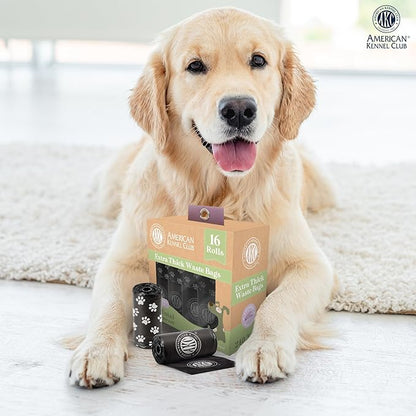 American Kennel Club Extra Thick Dog Poop Bags - Leak-Proof and Scented Waste Bags - 240 Count (16 Refill Rolls) - Durable, Heavy-Duty, Fits Standard Dispensers