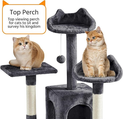 Yaheetech 72-inch Cat Tree, Multi-Level Cat Tower with 2 Condos & 6 Scratching Posts, 3 Perches & Detachable Toy Ball, Pet Furniture Play House for Kittens/Cats, Dark Gray