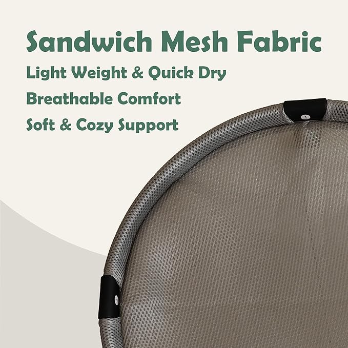 Elevated Cat Hammock Bed, Breathable Mesh Raised Cat Lounger, Removable Washable Mesh(Gray)