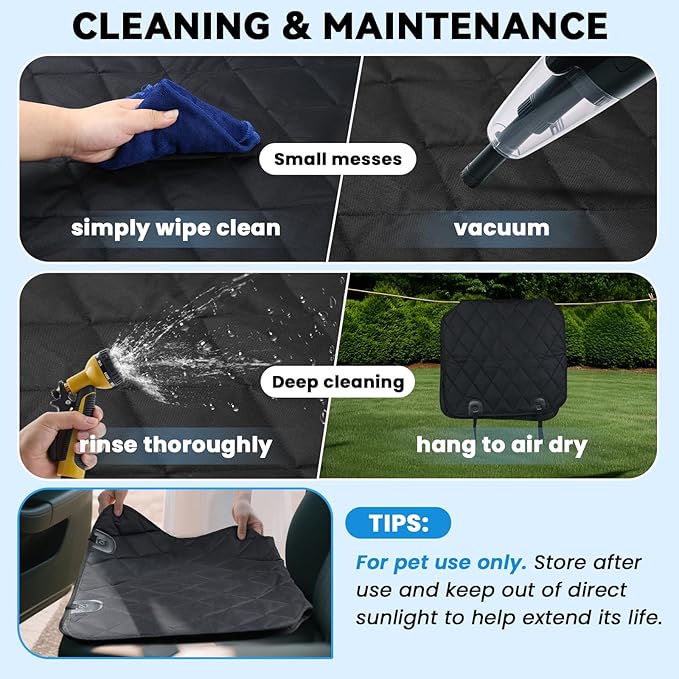 VIVAGLORY Dog Front Seat Cover Seatflex Car Seat Protector for Dog, Car Cover for Pet, Front Single Bucket Captain Chair Protector, Large, Black, 2Pack