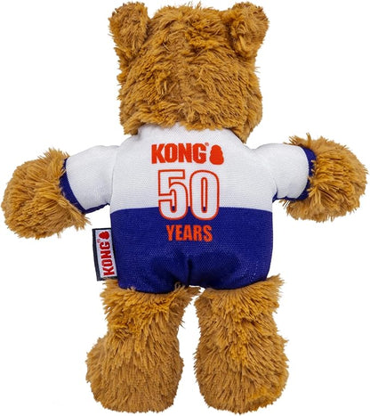 KONG Wild Knots Bear Soccer Player Dog Toy – England – National Team Jersey Inspired – International Tournament Edition – Plush Rope Toy with Squeaker, Medium/Large