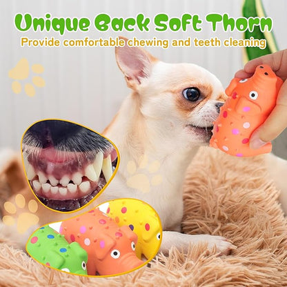 4" Squeaky Pig Dog Toys 3-Pack, Mini Latex Dog Toys Puppy Durable Chew Toys Little Piggy for Small, Medium Dogs Fetch Interactive Play