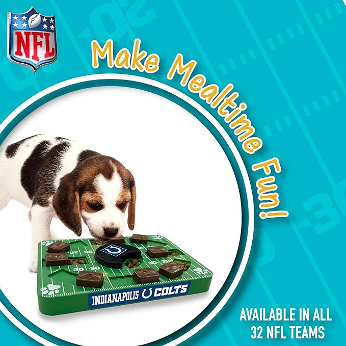 Pets First NFL Indianapolis Colts Puzzle Toy - Interactive Dog Puzzle Treat Toy (Pack of 2)