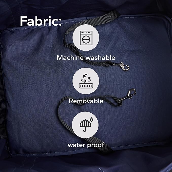 Lightweight 10 lbs Foldable Pet Stroller for Small Dogs & Cats, Easy-Fold Compact, with Adjustable Sun Canopy, Cup Holder, Breathable Mesh, Pad & Storage Bag, Holds 33 lbs, Blue Gray