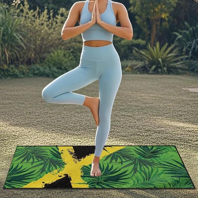 SEANATIVE Car Seat Towel Covers with Storage Bag Seat Post Workout Sweat Washable Cover for Car Towel for Dog Pet Workout Outdoor Sport Activities, Jamaica Palm Print
