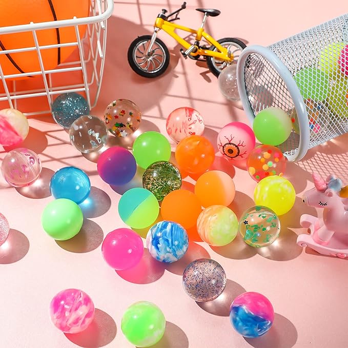 Cindeer 24 Pack 1.25 Inch Cat Toy Bouncy Balls Interactive Cat Ball for Colorful Indoor Pet Favorite Gift with High Elasticity for Exercise and Interactive Play
