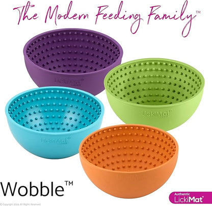 LickiMat Wobble, Dog Slow Feeder Bowl Lick Mat, Boredom Anxiety Reducer; Perfect for Food, Treats, Yogurt, or Peanut Butter. Fun Alternative to a Slow Feed Dog Bowl, Turquoise