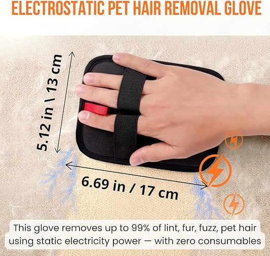 2PCS Upgraded Pet Hair Removal Glove & Pet Bandana; Electrostatic, Reusable Hair Removal for Dogs & Cats, Static Fur Removal Magic Brush, Pet Hair Removal Tool