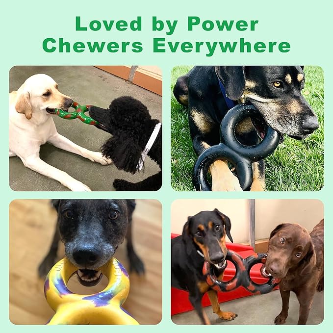 Goughnuts — Dog Toys for Aggressive Chewers | Virtually Indestructible Pull Toy for Large Breeds Such as Pit Bulls and German Shepherds | Heavy Duty Tug Dog Toy | Large | Black