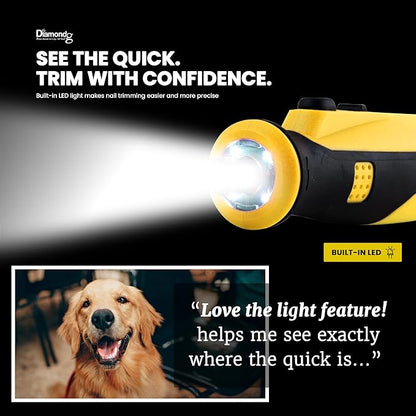 Diamondg Cordless Dog Nail Grinder with Quiet Sound & LED Tip for Large & Small Dogs, 4hrs. Runtime - Electric Dog Nail Trimmer, Heavy Duty Rotary Tool Alternative to Toenail Clippers & Filers