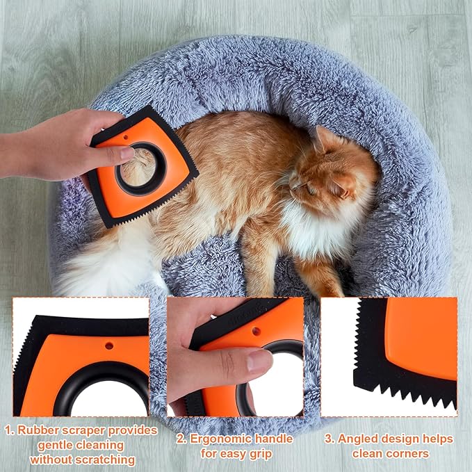 Pet Hair Remover, 2025 New Mini Pet Hair Remover Multi-Surface Silicone Dog Cat Fur Clean tool for Furniture Car Carpet Sofa Clothing Cleaning (Red)