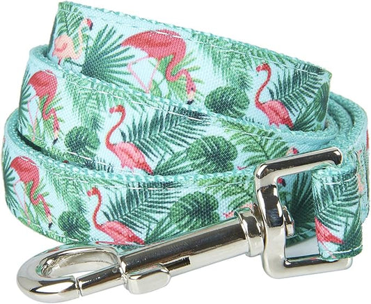 Flamingo Print Dog Leash - 5 Feet Durable Nylon Leash for Samll& Medium Dodgs, Lightweight Walking Leash (S，Flamingo)