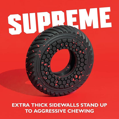Chew King by Mammoth Supreme Rubber Ring Dog Toy, Durable Heavy-Duty Chew Toy for Aggressive Chewers, Thick Treaded Ring for Power Chewing & Interactive Play, Medium 6.2"