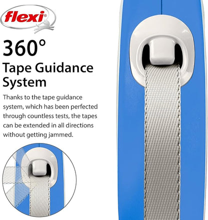 FLEXI New Comfort Retractable Dog Leash (Tape), Ergonomic, Durable and Tangle Free Pet Walking Leash for Dogs Up to 132 lbs, 16 ft, Large, Blue/Pastel