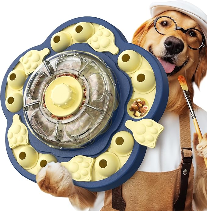 KADTC 3 Levels of Challenge Dog Puzzle Feeder Toy U.S. Brand - Design Spin-to-Release Treat Dispenser For Small Medium Large Dogs Boredom Buster Mental Stimulation Enrichment Slow Feeding Puzzles Toys