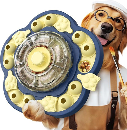 KADTC 3 Levels of Challenge Dog Puzzle Feeder Toy U.S. Brand - Design Spin-to-Release Treat Dispenser For Small Medium Large Dogs Boredom Buster Mental Stimulation Enrichment Slow Feeding Puzzles Toys
